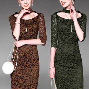 Đầm Ren Nỗi Phối Cổ